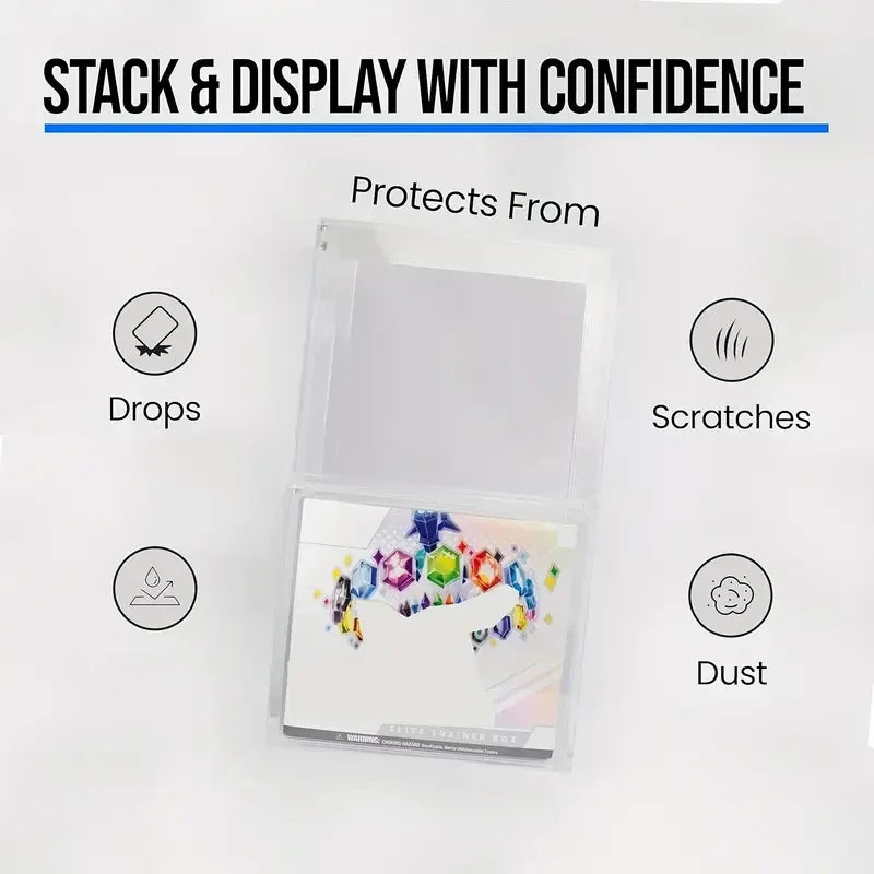 Acrylic Stackable Display Box Suitable for Elite Trainers Compatible with ETB High-quality Rectangular Storage Box