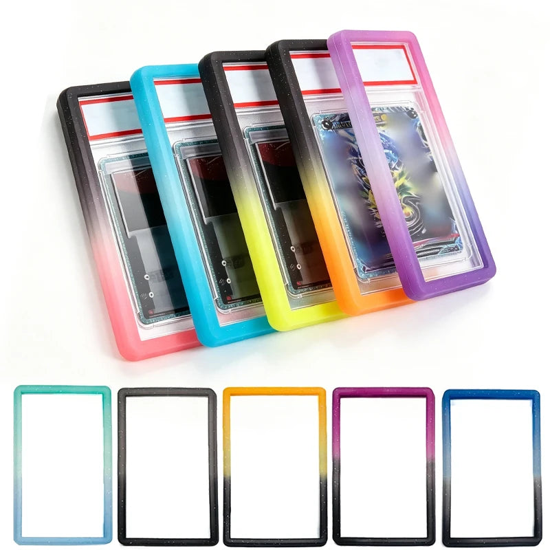 Gradient Silicone Bumper Case Guard Protector Display Sleeves Skin TPU for PSA 35PT Graded Card Slab Sports Game Storage Holder