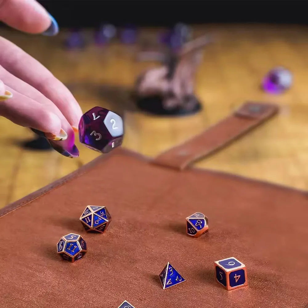 Zippered Dice Tray & Rolling Mat - PU Leather Travel Dice Holder