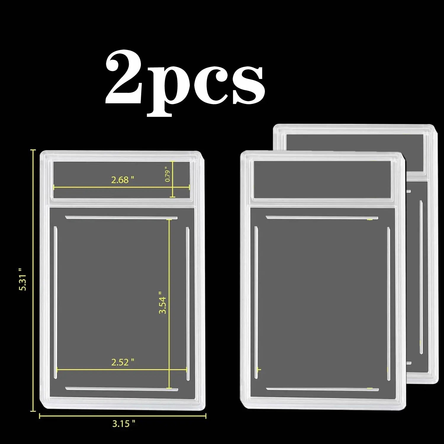 Graded Card Slab 35pt Acrylic Card Case Holders with Label Slot Trading Card Protectors for Sports Baseball Game Cards Display