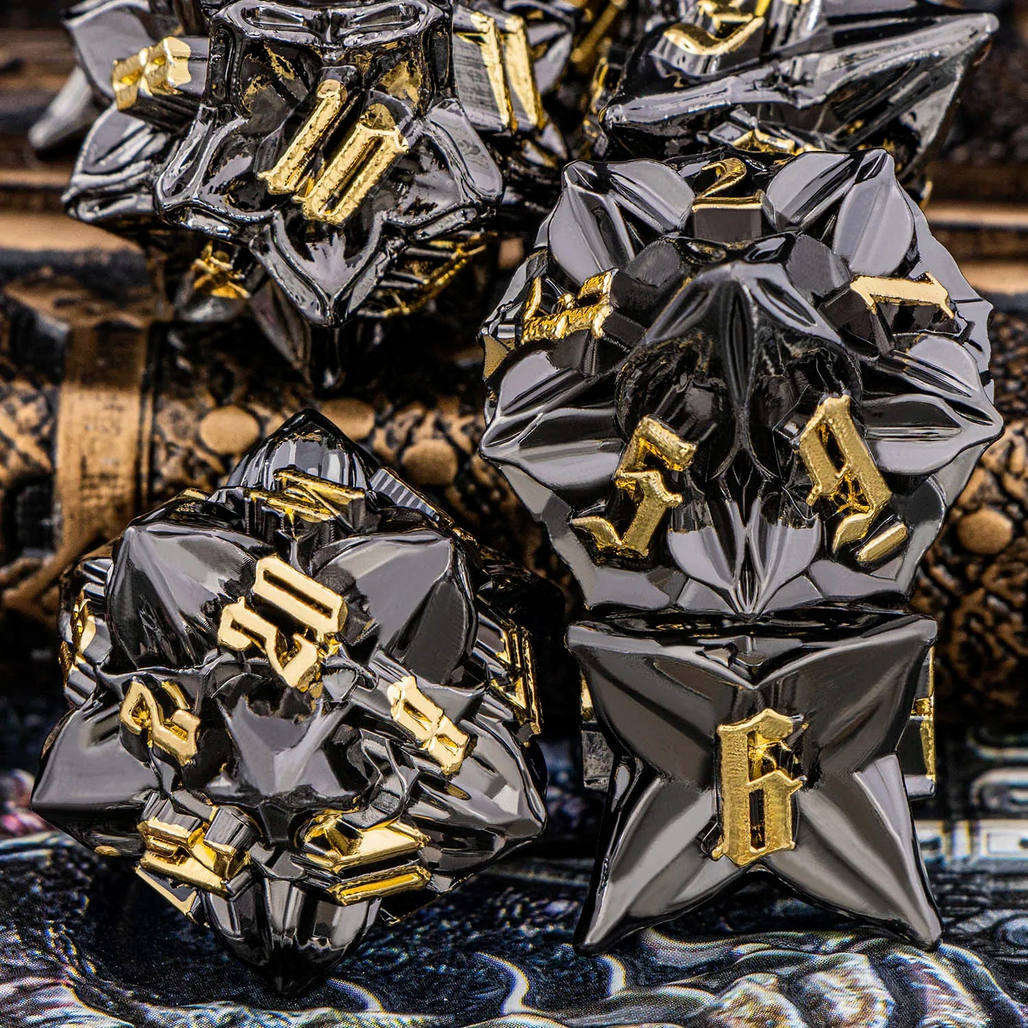 Metal Dice Set - 7pc Dragon Polyhedral Dice for MTG, D&D & RPG