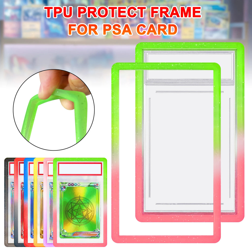 6PCS FIT for-PSA Graded Card cover TPU Bumper Gradient HighQuality Protector CASE PREMIUM Slab Guard dual color gradient glitter