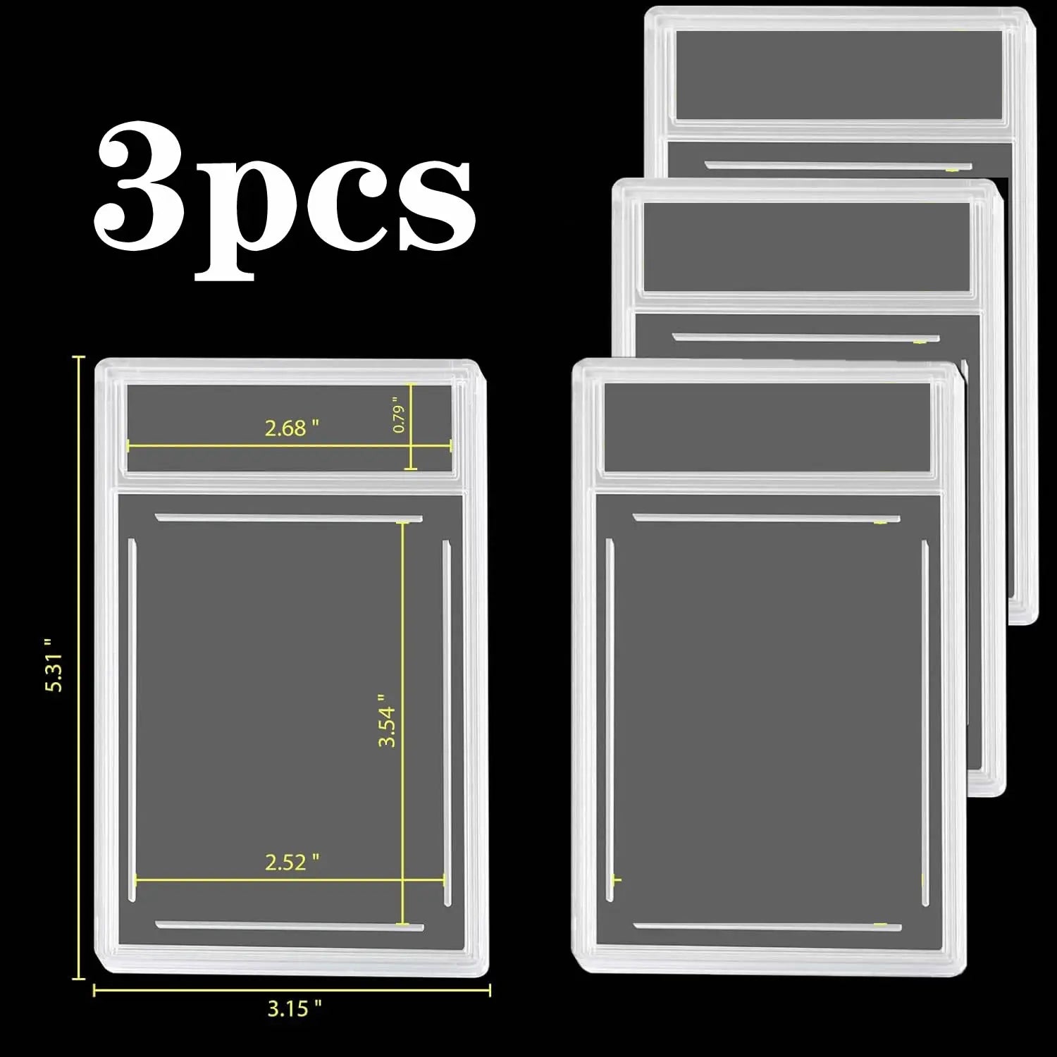 Graded Card Slab 35pt Acrylic Card Case Holders with Label Slot Trading Card Protectors for Sports Baseball Game Cards Display