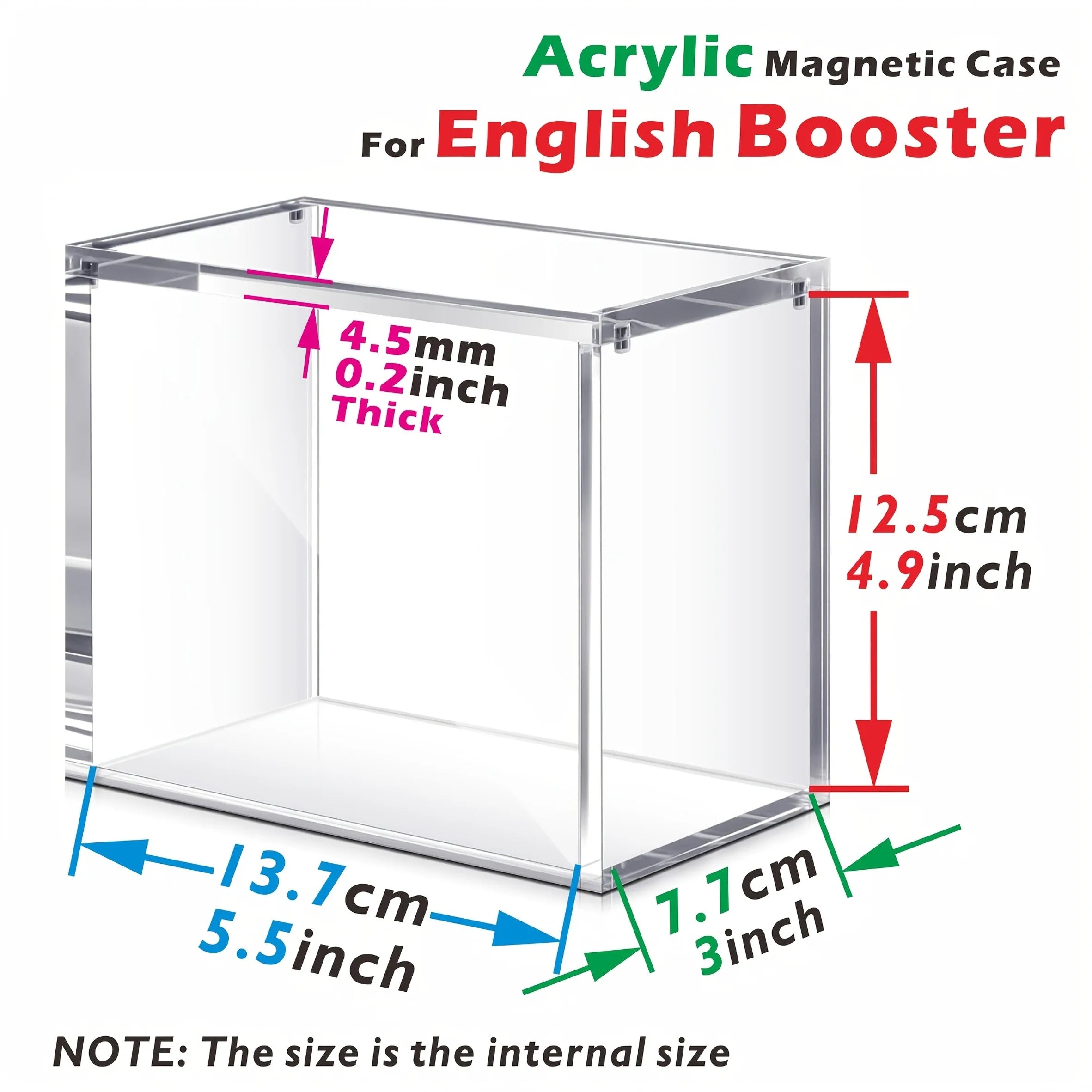 Choose Your Size – 5mm Acrylic Stackable Display Case for Booster Box or Elite Trainer Box (ETB), Clear Magnetic Closure Box for