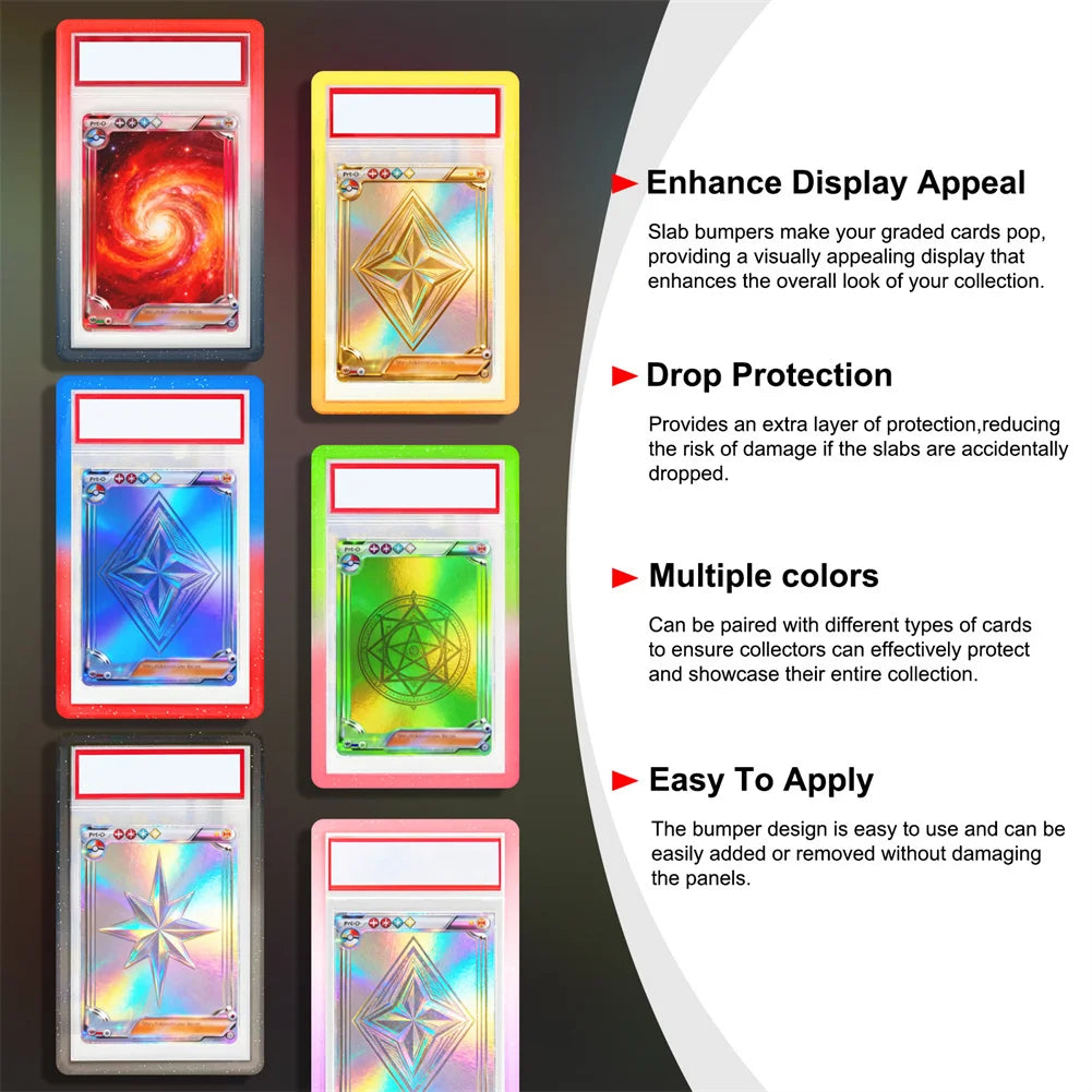 6PCS FIT for-PSA Graded Card cover TPU Bumper Gradient HighQuality Protector CASE PREMIUM Slab Guard dual color gradient glitter