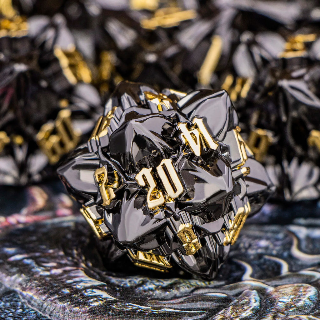 Metal Dice Set - 7pc Dragon Polyhedral Dice for MTG, D&D & RPG