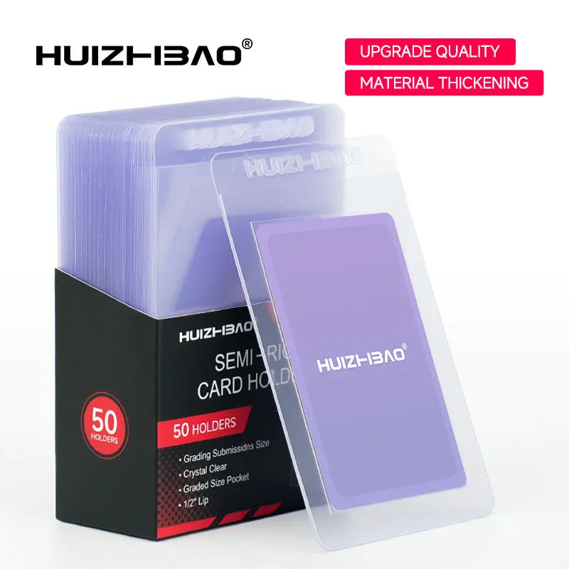 50pcs Semi Rigid Card Holders -  Sleeves Fit Standard Grading Cards Baseball Cards for Graded Card Submittions Thicker material