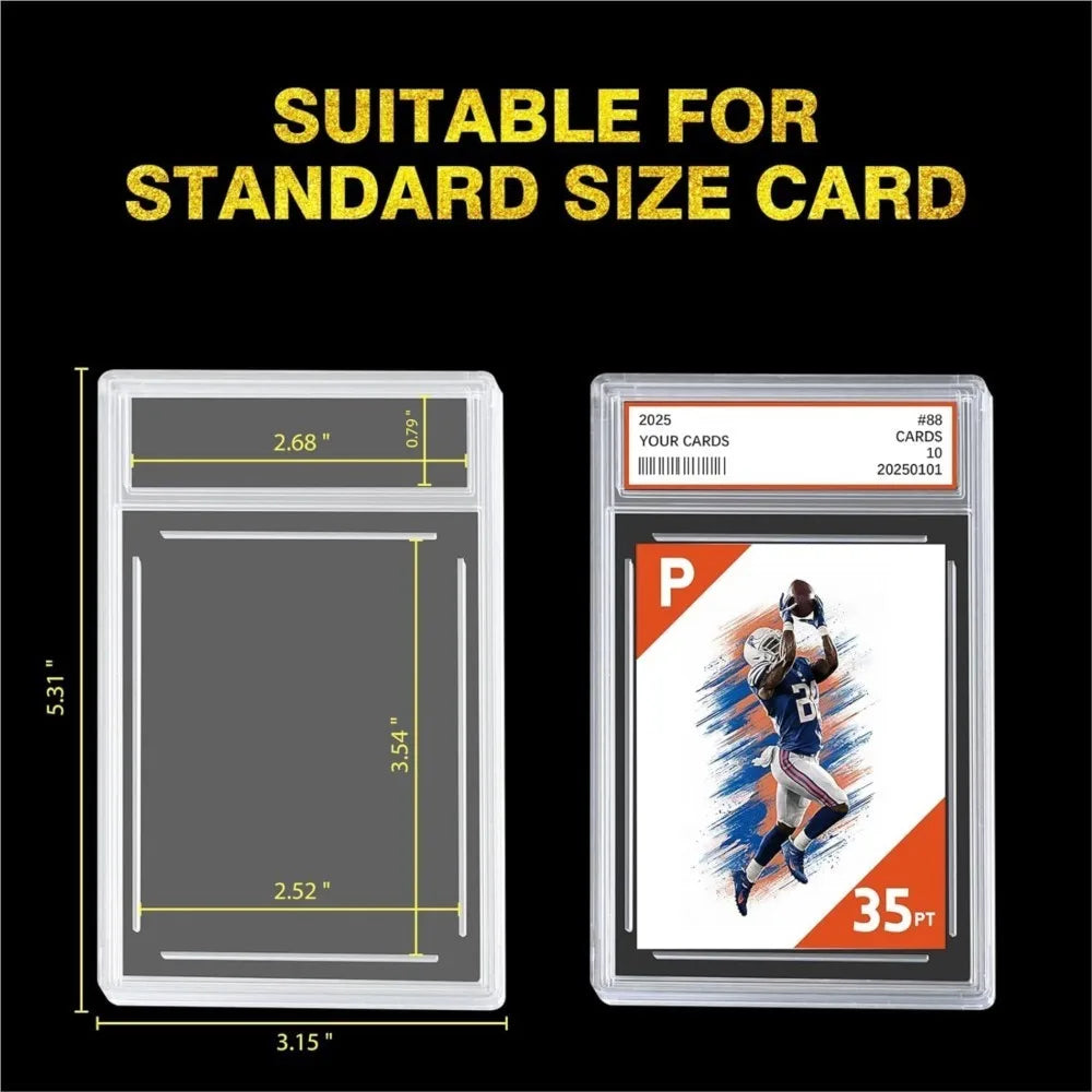 Graded Card Slab 35pt Acrylic Card Case Holders with Label Slot Trading Card Protectors for Sports Baseball Game Cards Display