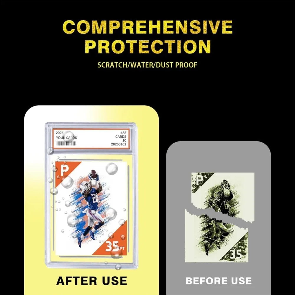 Graded Card Slab 35pt Acrylic Card Case Holders with Label Slot Trading Card Protectors for Sports Baseball Game Cards Display